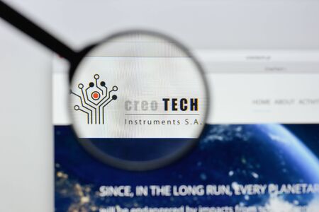 Milan, Italy - August 20, 2018: Creotech Instruments S.A. website homepage. Creotech Instruments S.A. logo visible.のeditorial素材