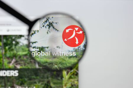 Milan, Italy - August 20, 2018: Global Witness website homepage. Global Witness logo visible.のeditorial素材