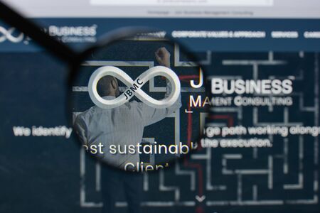 Milan, Italy - August 20, 2018: Join Business MC website homepage. Join Business MC logo visible.のeditorial素材