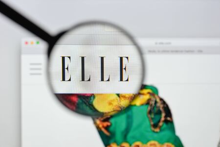 Milan, Italy - August 20, 2018: Elle Moda website homepage. Elle Moda logo visible.のeditorial素材