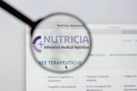 Milan, Italy - August 20, 2018: Nutricia website homepage. Nutricia logo visible.のeditorial素材