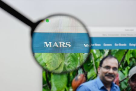 Milan, Italy - August 20, 2018: mars website homepage. mars logo visible.のeditorial素材