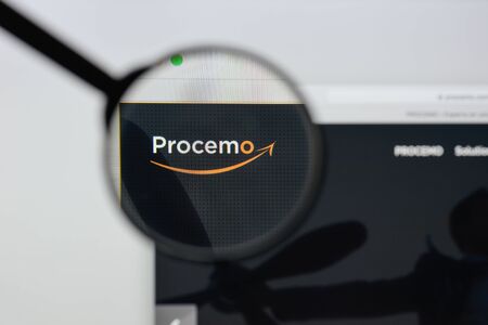 Milan, Italy - August 20, 2018: Procemo website homepage. Procemo logo visible.のeditorial素材