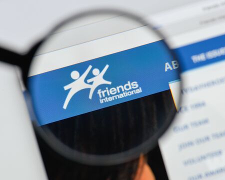 Milan, Italy - August 20, 2018: Friends International website homepage. Friends International logo visible.のeditorial素材