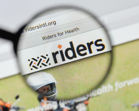 Milan, Italy - August 20, 2018: Riders for Health website homepage. Riders for Health logo visible.