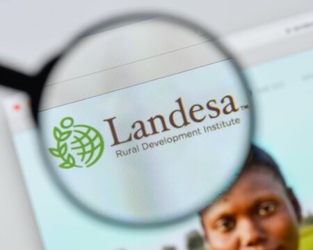Milan, Italy - August 20, 2018: Landesa website homepage. Landesa logo visible.のeditorial素材