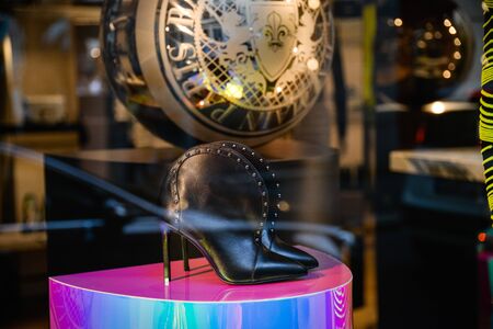 Milan, Italy - September 21, 2018: Balmain store in Milan. Montenapoleone area. Fashion week Balmain shopping.のeditorial素材