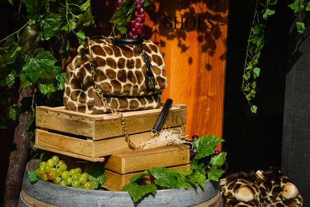 Milan, Italy - September 21, 2018: Dolce Gabbana store in Milan. Montenapoleone area. Fashion week Dolce Gabbana shopping.のeditorial素材