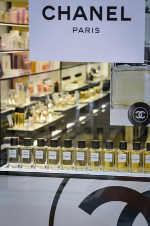 Milan, Italy - September 21, 2018: Chanel store in Milan. Montenapoleone area. Fashion week Chanel...