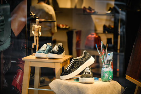 Milan, Italy - September 21, 2018: Fratelli Rossetti store in Milan. Montenapoleone area. Fashion...