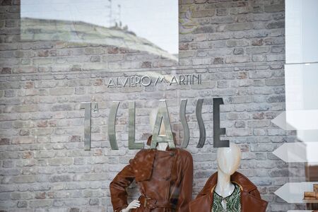 Milan, Italy - September 21, 2018: Alviero Marini 1 Classe store in Milan. Montenapoleone area. Fashion week Alviero Marini 1 Classe shopping.のeditorial素材