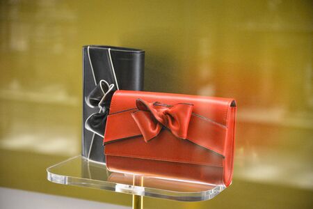 Milan, Italy - September 21, 2018: Casadei store in Milan. Montenapoleone area. Fashion week Casadei shopping.のeditorial素材