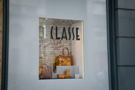 Milan, Italy - September 21, 2018: Alviero Marini 1 Classe store in Milan. Montenapoleone area....