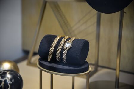 Milan, Italy - September 21, 2018: Cartier store in Milan. Montenapoleone area. Fashion week Cartier shopping.のeditorial素材