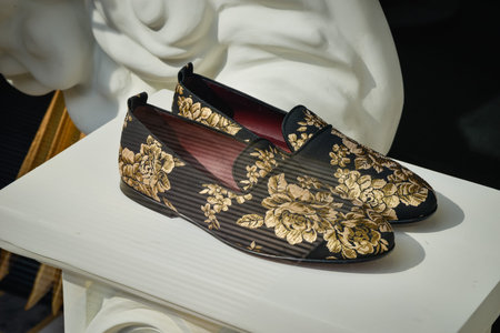 Milan, Italy - September 21, 2018: Dolce Gabbana store in Milan. Montenapoleone area. Fashion week...