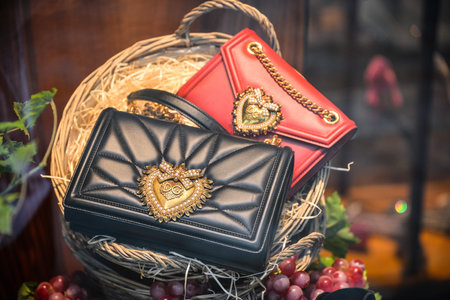 Milan, Italy - September 21, 2018: Dolce Gabbana store in Milan. Montenapoleone area. Fashion week...