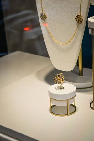 Milan, Italy - September 21, 2018: Piaget store in Milan. Montenapoleone area. Fashion week Piaget shopping.のeditorial素材