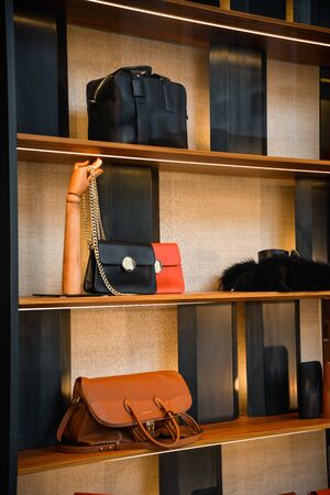 Milan, Italy - September 21, 2018: Liviana Conti store in Milan. Montenapoleone area. Fashion week Liviana Conti shopping.のeditorial素材