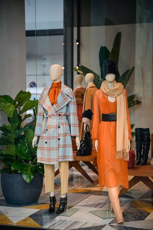 Milan, Italy - September 21, 2018: Liviana Conti store in Milan. Montenapoleone area. Fashion week Liviana Conti shopping.のeditorial素材