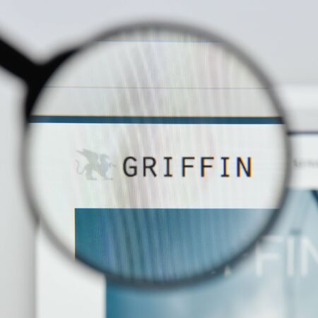 Milan, Italy - August 20, 2018: Griffin Markets Group website homepage. Griffin Markets Group logo visible.のeditorial素材