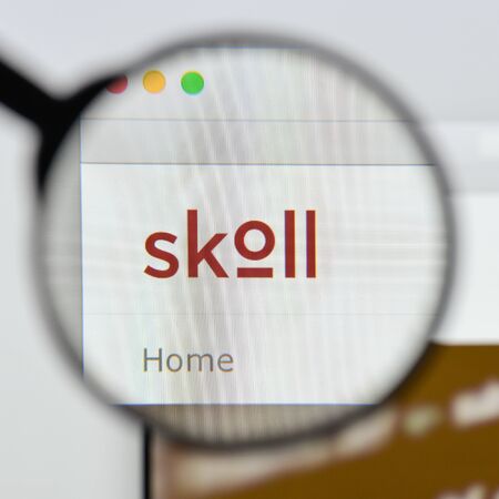 Milan, Italy - August 20, 2018: Skoll Foundation website homepage. Skoll Foundation logo visible.のeditorial素材