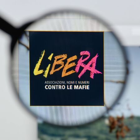 Milan, Italy - August 20, 2018: Libera website homepage. Libera logo visible.のeditorial素材