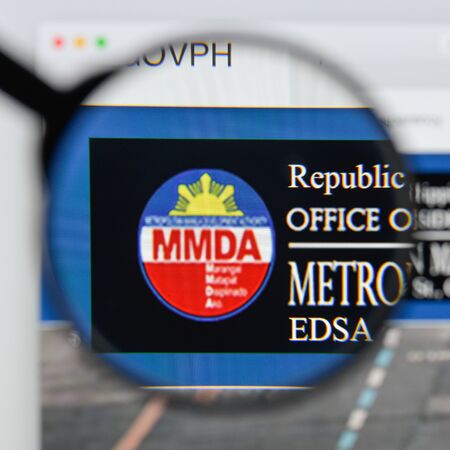 Milan, Italy - August 20, 2018: Official MMDA website homepage. Official MMDA logo visible.のeditorial素材