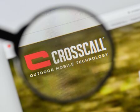 Milan, Italy - August 20, 2018: Crosscall website homepage. Crosscall logo visible.のeditorial素材