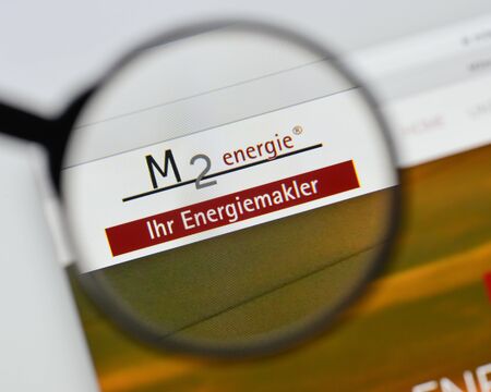 Milan, Italy - August 20, 2018: M2energie website homepage. M2energie logo visible.のeditorial素材