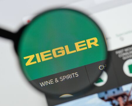 Milan, Italy - August 20, 2018: Ziegler Group website homepage. Ziegler Group logo visible.のeditorial素材