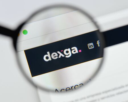 Milan, Italy - August 20, 2018: Dexga Technologies website homepage. Dexga Technologies logo visible.のeditorial素材