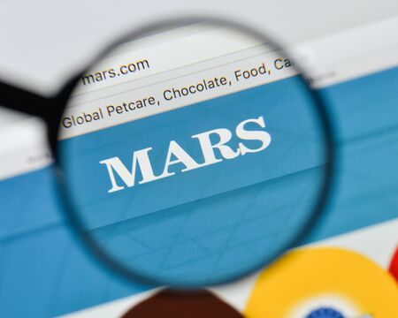 Milan, Italy - August 20, 2018: mars website homepage. mars logo visible.のeditorial素材