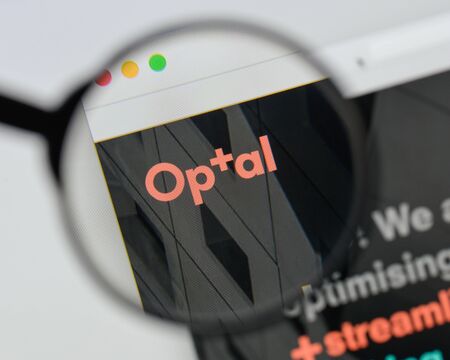 Milan, Italy - August 20, 2018: Optal website homepage. Optal logo visible.のeditorial素材