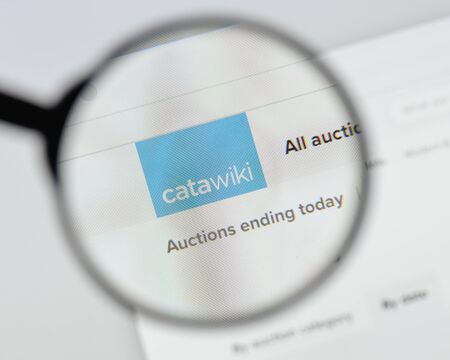 Milan, Italy - August 20, 2018: Catawiki website homepage. Catawiki logo visible.のeditorial素材