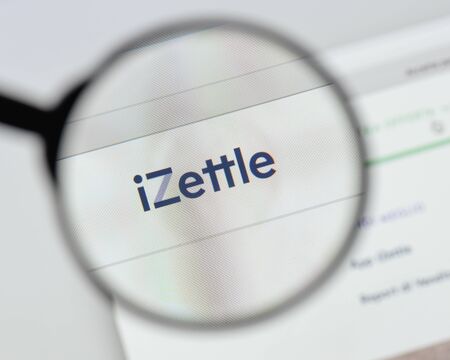 Milan, Italy - August 20, 2018: iZettle website homepage. iZettle logo visible.のeditorial素材