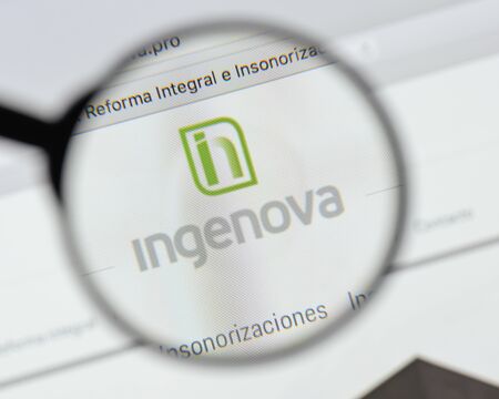 Milan, Italy - August 20, 2018: Ingenova Norte website homepage. Ingenova Norte logo visible.のeditorial素材