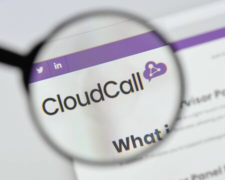 Milan, Italy - August 20, 2018: Cloudcall Group website homepage. Cloudcall Group logo visible.のeditorial素材