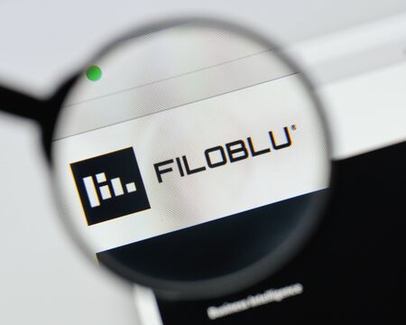 Milan, Italy - August 20, 2018: FiloBlu website homepage. FiloBlu logo visible.のeditorial素材