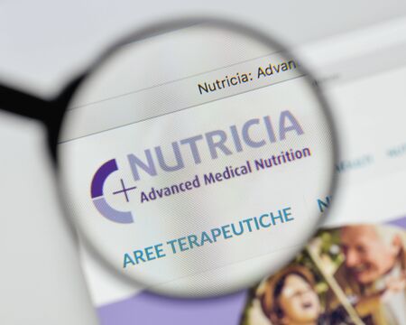 Milan, Italy - August 20, 2018: Nutricia website homepage. Nutricia logo visible.のeditorial素材