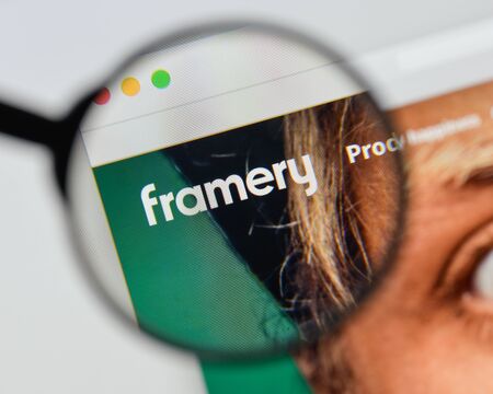 Milan, Italy - August 20, 2018: Framery website homepage. Framery logo visible.のeditorial素材