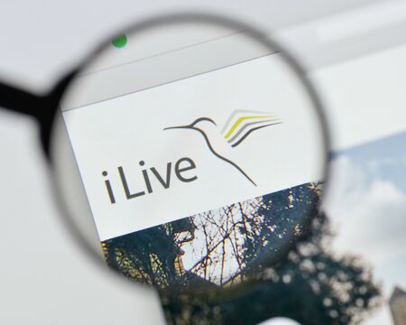 Milan, Italy - August 20, 2018: iLive Holding website homepage. iLive Holding logo visible.のeditorial素材