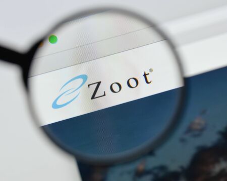 Milan, Italy - August 20, 2018: ZOOT Group website homepage. ZOOT Group logo visible.のeditorial素材