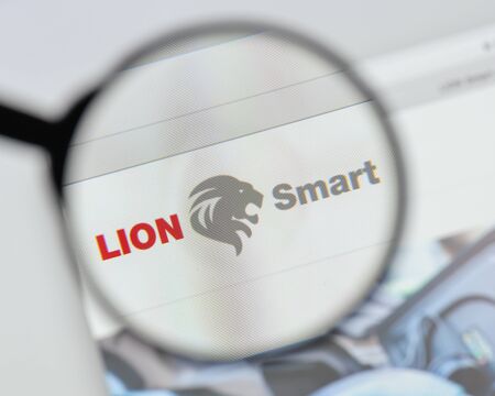 Milan, Italy - August 20, 2018: LION Smart website homepage. LION Smart logo visible.のeditorial素材
