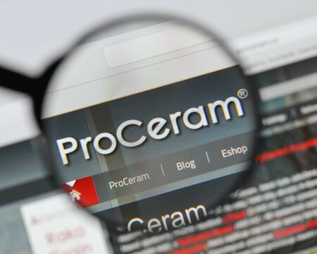 Milan, Italy - August 20, 2018: PROCERAM website homepage. PROCERAM logo visible.のeditorial素材