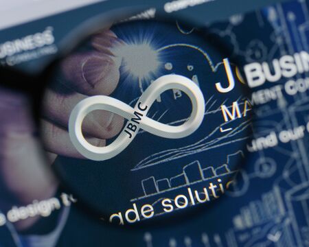 Milan, Italy - August 20, 2018: Join Business MC website homepage. Join Business MC logo visible.のeditorial素材