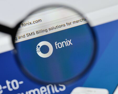 Milan, Italy - August 20, 2018: Fonix website homepage. Fonix logo visible.のeditorial素材