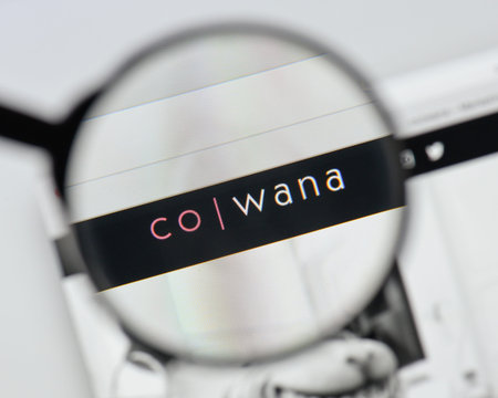 Milan, Italy - August 20, 2018: Cowana website homepage. Cowana logo visible.