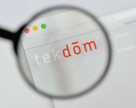 Milan, Italy - August 20, 2018: TekdoÌm website homepage. TekdoÌm logo visible.のeditorial素材