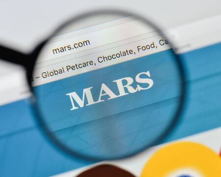 Milan, Italy - August 20, 2018: mars website homepage. mars logo visible.のeditorial素材