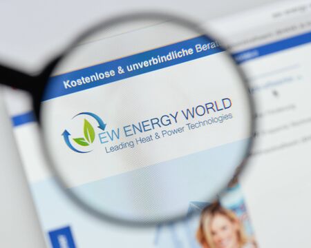 Milan, Italy - August 20, 2018: EWÂ Energy World website homepage. EWÂ Energy World logo visible.のeditorial素材